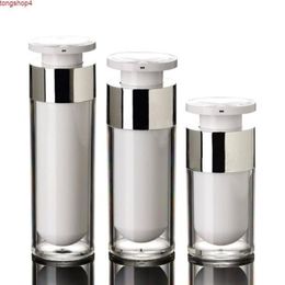 15ml 30ml 50ml Silver Airless Bottle High Quality Acrylic Vacuum Pump Bottles Lotion Used For Cosmetic Container SN109goods Mqimf Fnbhe