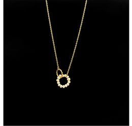 Pendant Necklaces With 18 K Gold Natural Pearl Round Link Necklace Women Stainless Steel Jewellery Chic Gown Sweet Boho OL S Japan Korean 231017