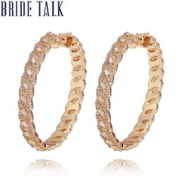 Bride Talk Charming Attractive Hoop Earring For Night Bar Party Women Circle Earrings Full Zircon Crystal Fashion Jewelry277x