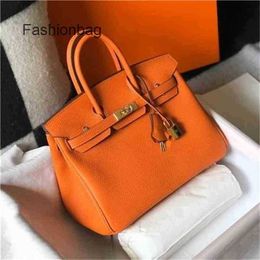 Tote Genuine Handbag Leather Bag Shoulder Layer Cowhide One Capacity Women's Large with Logo with Logo Lxlz