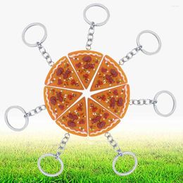 Keychains 12 Pcs Simulation Food Keyrings Pizza Resin Pendants Bag Key Rings For Girls Boys (Orange)