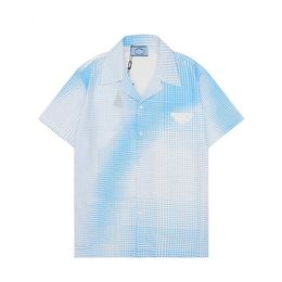 22SS Luxury Designer Shirts Mens Fashion Geometric print bowling shirt Hawaii Floral Casual Shirts Men Slim Fit Short Sleeve Varie3392