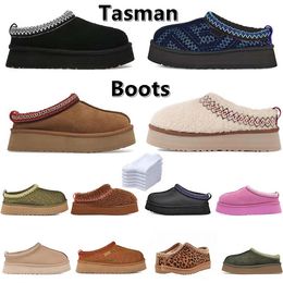 Australia designer boots tasman slippers Tazz Slippers winter sheepskin Shearling platform Fur slides ultra mini snow boot womens shoes suede wool ankle booties
