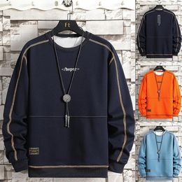 Men's T-Shirts Harajuku Sweatshirts Men Oversized 2021 Spring Autumn Mens Tops Casual O-Neck Hoodie Sweatshirt Orange Hip Hop199J