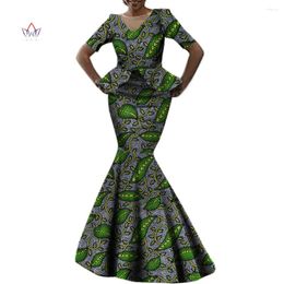 Ethnic Clothing African Women Clothes Casual Maxi Dress Short Sleeve Print Long Pattern Floral Party Wedding WY969