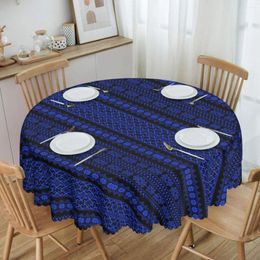 Table Cloth Round Tablecloth 60 Inches Kitchen Dinning Waterproof Ukraine Boho Bohemian Geometric Cover