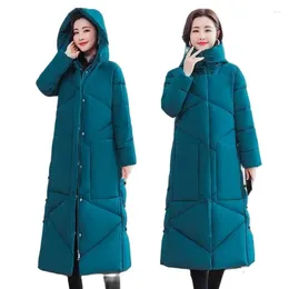 Women's Trench Coats Thickened Down Cotton-Padded Jacket Winter 2023 National Style Loose Long Over-The-Knee Women Coat