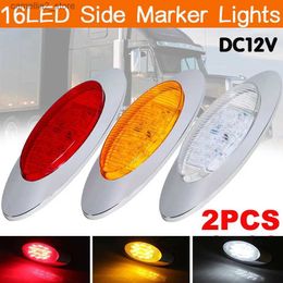 Car Tail Lights 2PCS DC12V 16LED Side Marker Lights Car External Lights Warning Tail Light Auto Trailer Truck Lorry Lamps Boat Signal Lighting Q231017