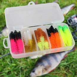 Baits Lures High Quality Fishing Lure 5cm 1 27G Soft 30pcs Needle Tail Worm For Trout Bait With Box Kit Perch 231017
