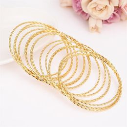 Bangle 24k Gold Women Big Dubai Bride Wedding Ethiopian Bracelet Africa Arab Jewellery Charmgirls India Gifts301F