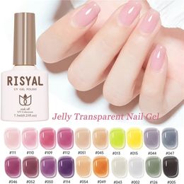 Nail Polish 73ML Jelly Ice Transparent Gel Nail Polish Summer Nude Pink Purple Semi Permanent Soak Off UV LED Gel Varnish French Manicure 231016