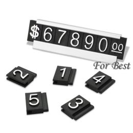 Whole-Silver 30 Sets Jewellery Display Label Tag Adjustable Number Counter Cube Dollar Sign With Base Stand319A