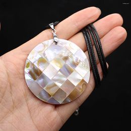 Pendant Necklaces Vintage Natural Mother-of-pearl Shell Necklace Polished Big Round Rope Chain For Women Jewellery Party Gifts