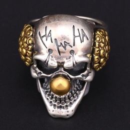 Fashion hip hop men's stainless steel ring high quality design clown punk biker ring size 7-14313S