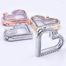 Pendant Necklaces 1Pc Trendy Heart Glass Floating Memory Picture Relicario Locket For Couple Love Medaillon Women Collier Jewelry Making