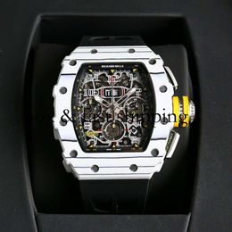Color Carbon Fiber Rm011-03 Superclone Watches Designer Mens Mechanics Watch Richa Milles Men's Size 40x50x16mm Rm11 with Fully317 Montres de luxe