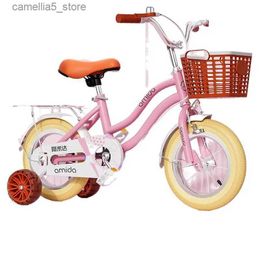 Bikes Ride-Ons Kids Bike with Training Wheels 12 14 16 Inch Princess Kids Bicycle with Basket Bike Streamers Toddler Girl Bikes Q231017