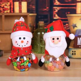 クリスマスギフトかわいいキャンディー缶プラスチック透明ギフトボックス高齢の雪だるまエルククリスマスサプライズ装飾的な子供の小さなギフト
