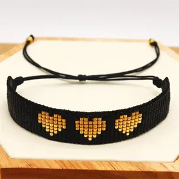 Link Bracelets ZHONGVI MIYUKI Heart Bracelet Women Pulseras Mujer Moda 2023 Cuff Hadndmade Beads Fashion Gift