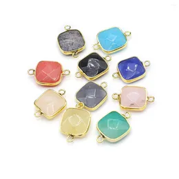 Pendant Necklaces 10 Pcs Square Shape Random Faceted Healing Natural Crystal Stone Pendants Agate Charms For Making Jewellery Necklace Gift