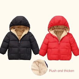 Para baixo casaco crianças panos de algodão para baixo jaqueta casaco bebê roupas infantis menino meninas cashmere inverno grosso quente zíper com capuz outwear 231017
