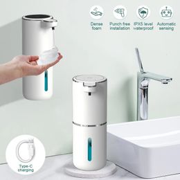 Liquid Soap Dispenser 380ml Automatic Soap Dispenser Foam USB Charging Touchless Smart Display Infrared Sensor Liquid Soap Dispensers Hand Washer 231013