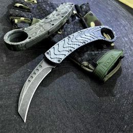 Karambit Automatic Bird Claw knife D2 Blade Aluminium Handle Double Action Outdoor Folding Blade AUTO Micro knives Tools