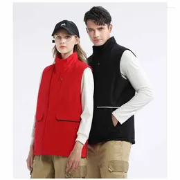 Men's Vests Sycpman Solid Charge Vest For Men And Women Autumn Winter Casual Thickened Work Coat Clothing