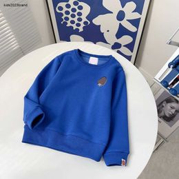 New Plush sweater for baby Solid color kids Round neck hoodie Size 110-150 CM Chest logo print children pullover Oct15