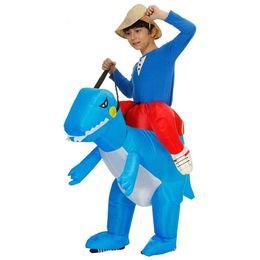 Cosplay Anime Kids Iatable Bule Dinosaur Costume Halloween Party Fancy Dress Purim Carnival Cosplay Jumpsuit