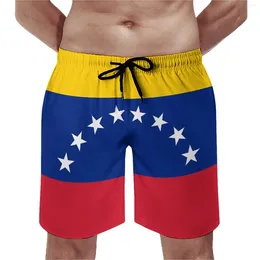 Men's Shorts Flag Of Venezuela Bandera Venezolana Anime Causalpremium Adjustable Drawstring Breathable Quick Dry Beach