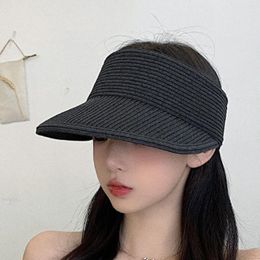 Wide Brim Hats Solid Ladies Foldable Hat Roll-up Beach Fisherman Elegant Women Sun Baseball Caps Bell Heated Visor