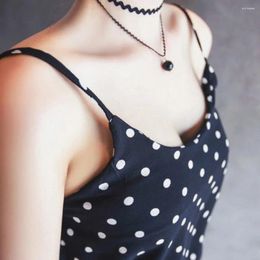 Chains Elegant Black Lace Choker Pearl Double Clavicle Necklace Waves Short Chain Glowing Femme Jewellery Accessories Collares