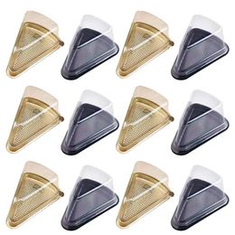 Gift Wrap 40Pcs Cake Slice Boxes Containers Plastic Cakes Boxes Triangular Cake Packaging Boxes Wedding Party Supplies Christmas Gift 231017