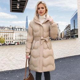 Women's Trench Coats Stylish Temperament Cotton Dress Mid-length Winter Down Jacket Over-the-knee