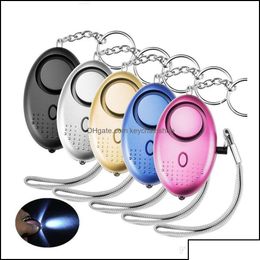 Keychains Lanyards Keychains Fashion Aessories 2021 130Db Sound Loud Egg Keychain Shape Self Defense Personal Alarm Girl Women Secur Dhdlu