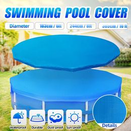 Air inflation toy Round Swimming Pool Cover Dustproof Pool Solar Covers Protection Tub Rainproof Mat for Outdoor Family Blanket Accessories 231017