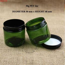 100pcs/lot Plastic 50g PET Cream Jar Refillable Bottle 50ml Women Cosmetic Container 5/3OZ Packaging with Aluminum Caphigh qty Nbgxc Mmqhl
