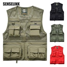 Men's Vests Vest Tactical Military Outdoor Multi-Pockets Jacket Zipper Sleeveless Travels Male Pography Fishing Men254O