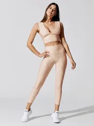 Women's Two Piece Pants Pmwrun Yoga Pilates Wear Shiny Fabric High Elastic Sport Bra Top Waist Legging Carbon Shine Set