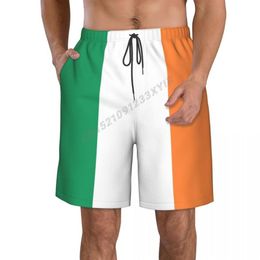 Men's Shorts Summer Men's Ireland Flag Beach Pants Surfing M-2XL Polyester Swimwear RunningMen's220o