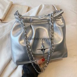 Shoulder Bags Cross Body Style Women's Handbags Leather Silver Bucket Bag Ladies Shoulder Crossbody Bags Designer Brand 2023 Totesblieberryeyes