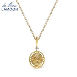 Pendant Necklaces GOLUCA Lucky Coin Necklace For Women 925 Sterling Silver Mini Totem Badge K Gold Plated Handmade Delicacy Jewellery NI070 231017