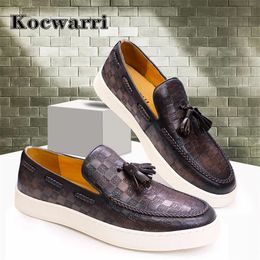 Dress Shoes Leather Casual Men's Shoes Comfortable Flat Handmade Shoes Pattern Tassel Non-slip Shoes Banquet Party Dress Men's Shoes 231016