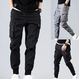 Men's Pants Harajuku Thin Ankle-Length Cargo Trousers Sportswear Boys Joggers Summer Men's Harem Pants Tie Feet Overalls Fahion Male Clothes 231017