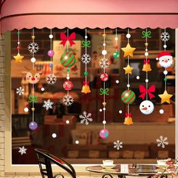 Wall Stickers Window Christmas Decoration for Home 2024 Year Santa Sticker Navidad Gift Festival Party Xmas Decor 231017