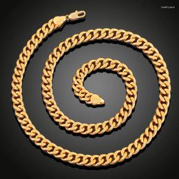 Chains Geometric Cuban Chain For Men Punk Metal 18k Gold Plated Necklaces Designer Brand Collares Hypoallergenic Non Fading Z226