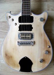 Left Handed Malcolm Young THE BEAST Double Jet Relic Matte Natural Electric Guitar Bishop Pickguard Wrap-around Tailpiece Grover Tuners Chrome Hardware