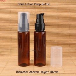 30pcs/Lot Promotion Plastic 30ml Amber Lotion Pump Bottle 1OZ Women Cosmetic Container Small Refillable Packaging 30cc Pothigh quantlty Lulw