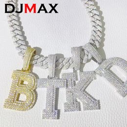 Pendant Necklaces DJMAX Original 925 Sterling Silver Men's Alphabet Pendant Necklace Letter Pendant Necklace for Women Men 231016